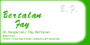 bertalan fay business card