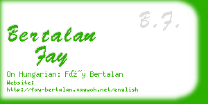 bertalan fay business card